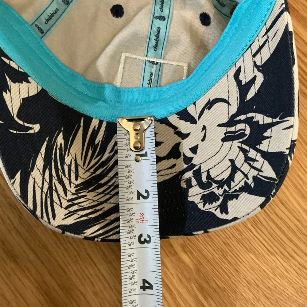 Chubbies Tropical Print Adjustable Strapback Hat Navy Cream One-Size Mens/Unisex